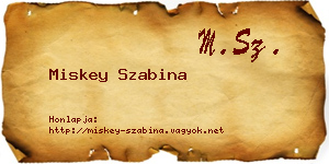 Miskey Szabina névjegykártya